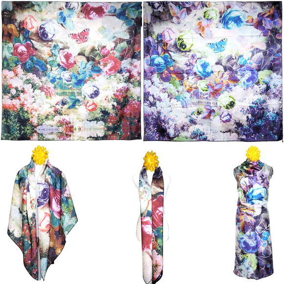NWT Double Sided Silk Scarf 53